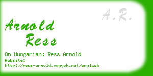 arnold ress business card